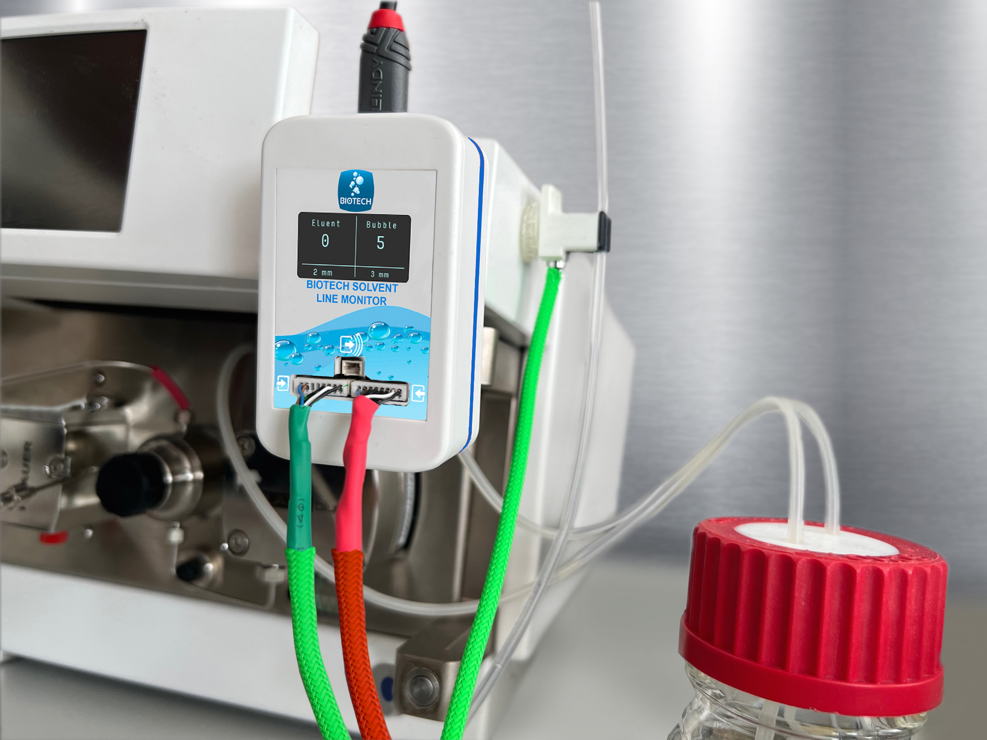 Biotech Solvent Line Monitor with optical sensors
